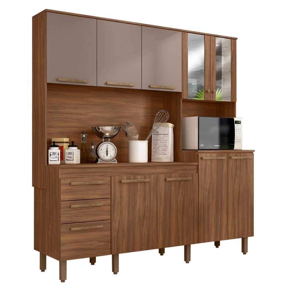 Armario de Cozinha Kit Tokyo 198 cm 10 Portas e 2 Gavetas