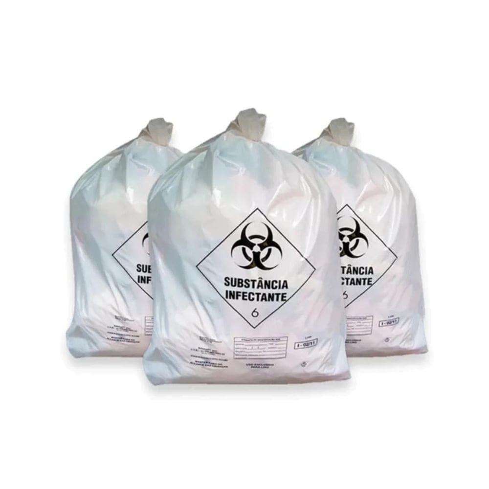 Saco De Lixo Infectante 50L Hospitalar Descarte Resíduo 100U