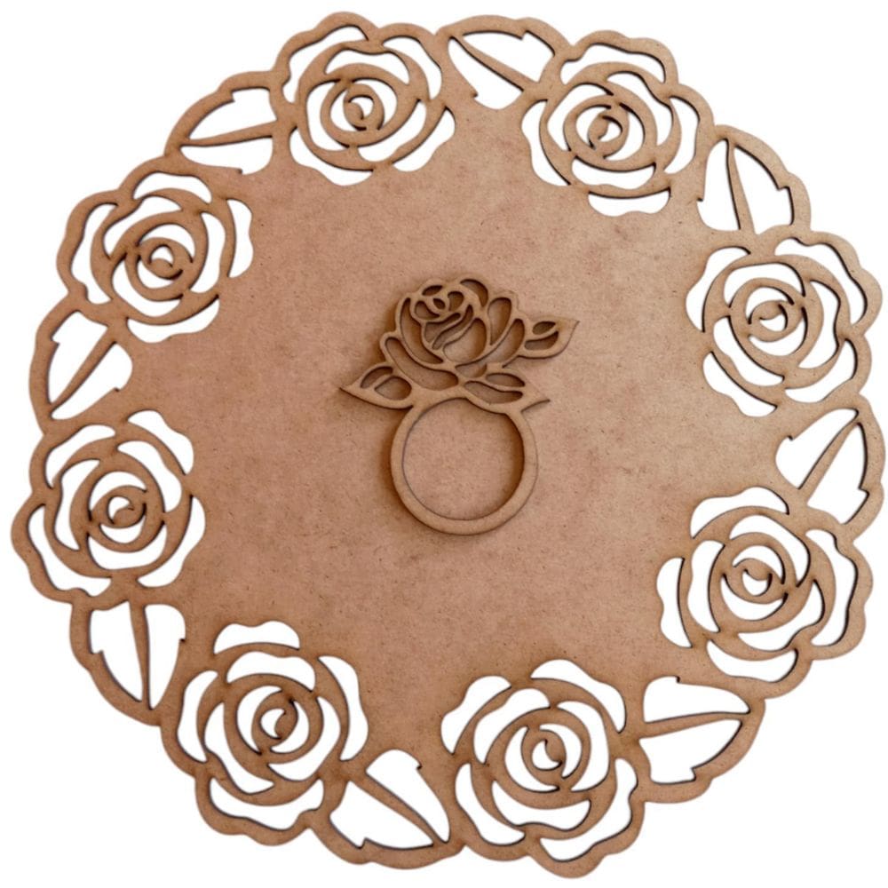 Kit 10 Sousplat Supla Provençal + Porta Guardanapo Anel Mdf