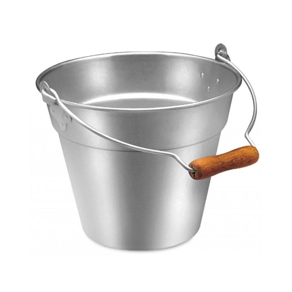 Balde De Alumínio Nº 28 7 L Alça De Madeira Alumínio Abc