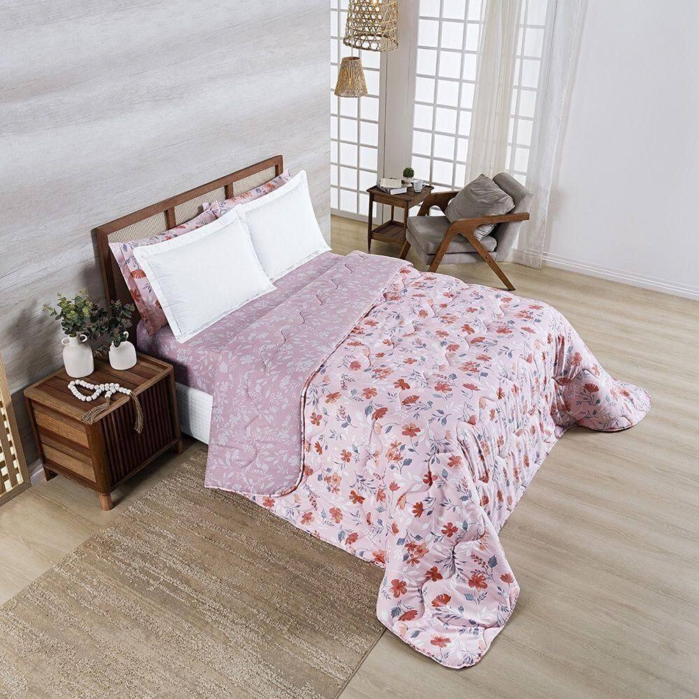 Edredom Afeto 400 Fios Queen 01 Peça 100% Poliéster - Flora