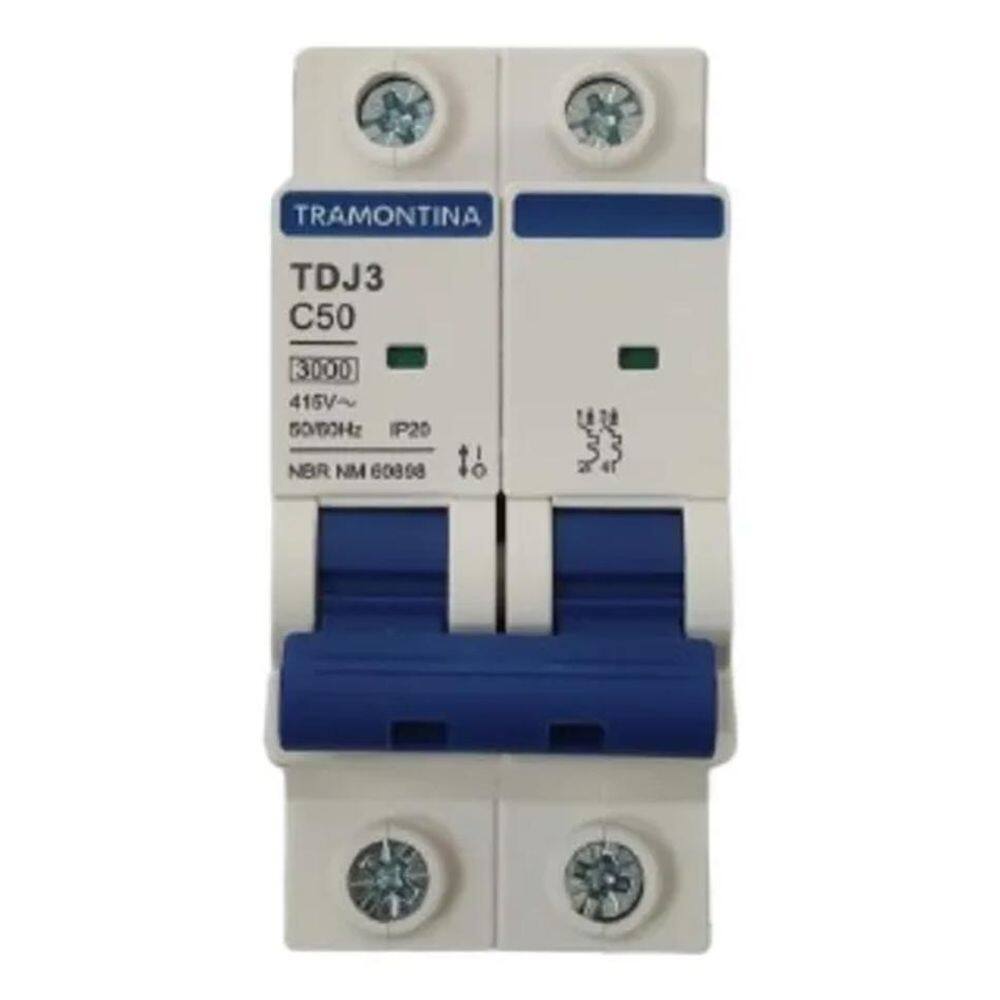 Disjuntor Bipolar Tramontina 10A 16A 20A 25A 32A 40A 50A 6 5