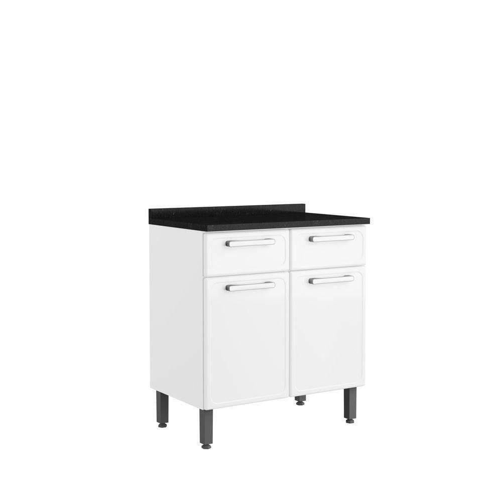 Balcão De Aço Tampo 2 Portas 2 Gav Branco Evidence Bertolini Branco