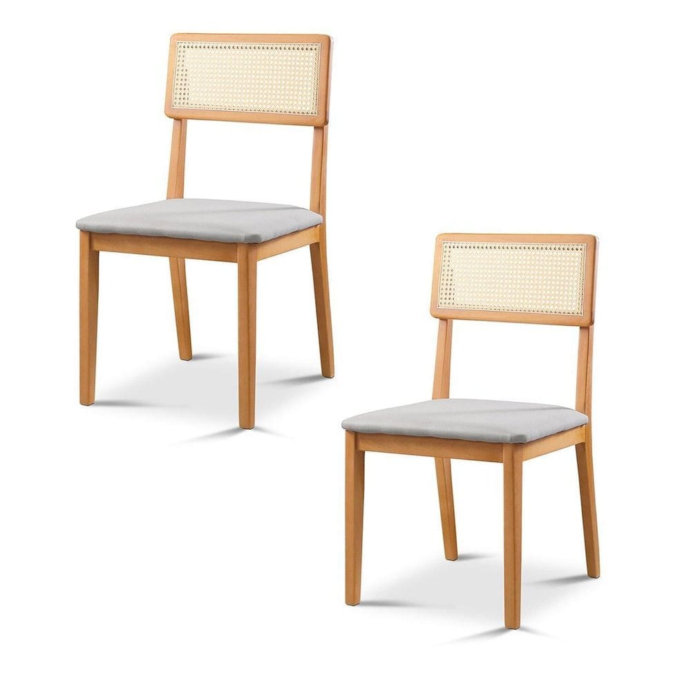 Cadeira de Jantar com Encosto de Telinha Ava Cinza