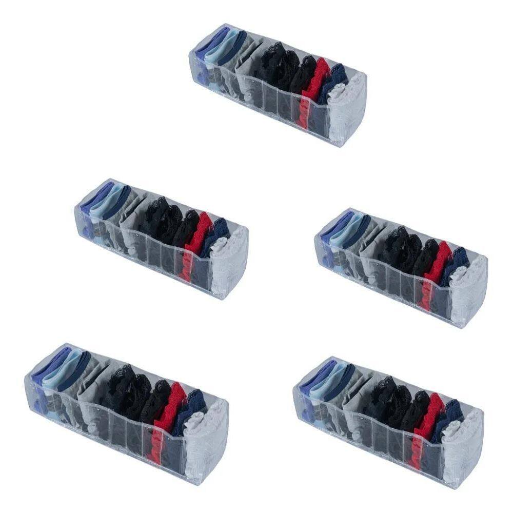 2X Kit 5 Organizadores De Gaveta Colmeia Calcinha Cueca Meia