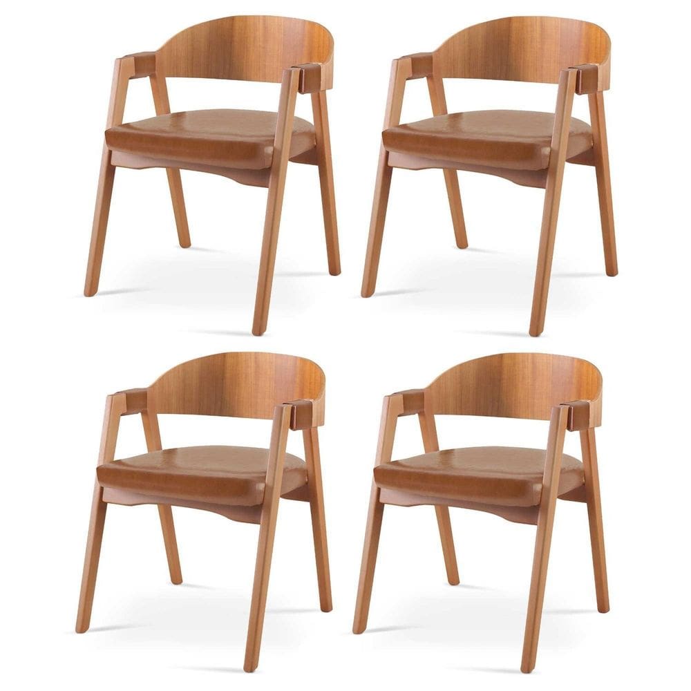 Kit 4 Cadeiras para Sala de Jantar Luna Caramelo