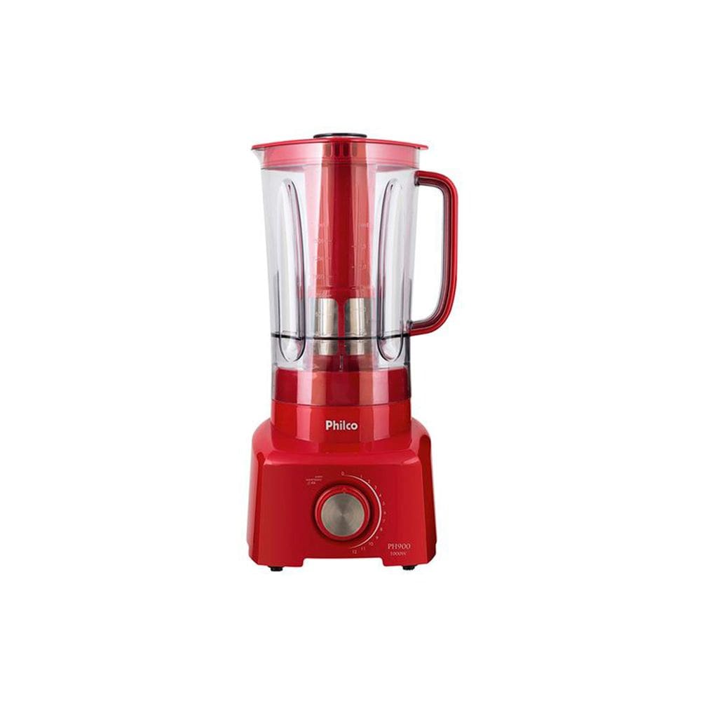Liquidificador Philco PH900 Vermelho 1200W 3L 12 Velocidades Função Autolimpeza
