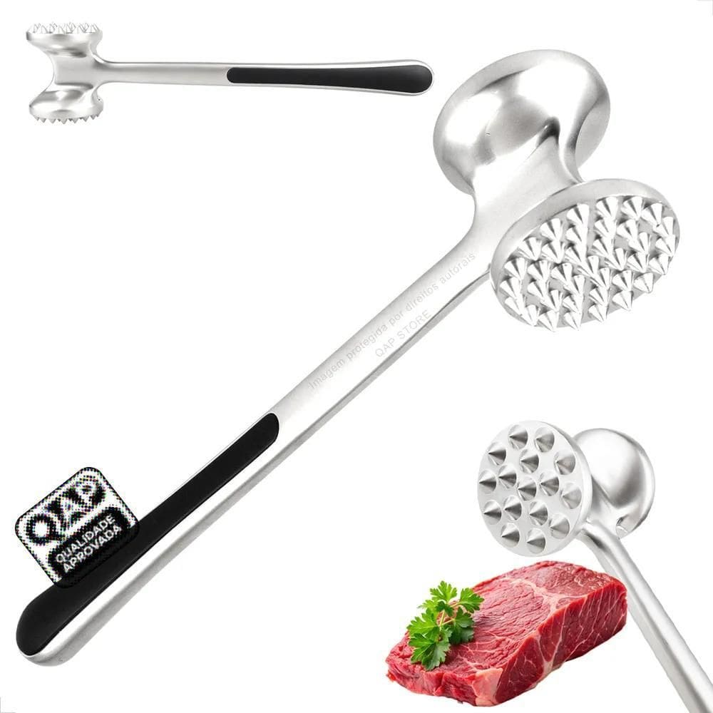 2X Martelo De Carne Amaciador Batedor Bife Zinc