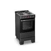 Fogão a Gás Mesa Vidro e Forno 50L Limpa Fácil Esmaltec IDEAL Super Glass Preto 4 bocas Bivolt
