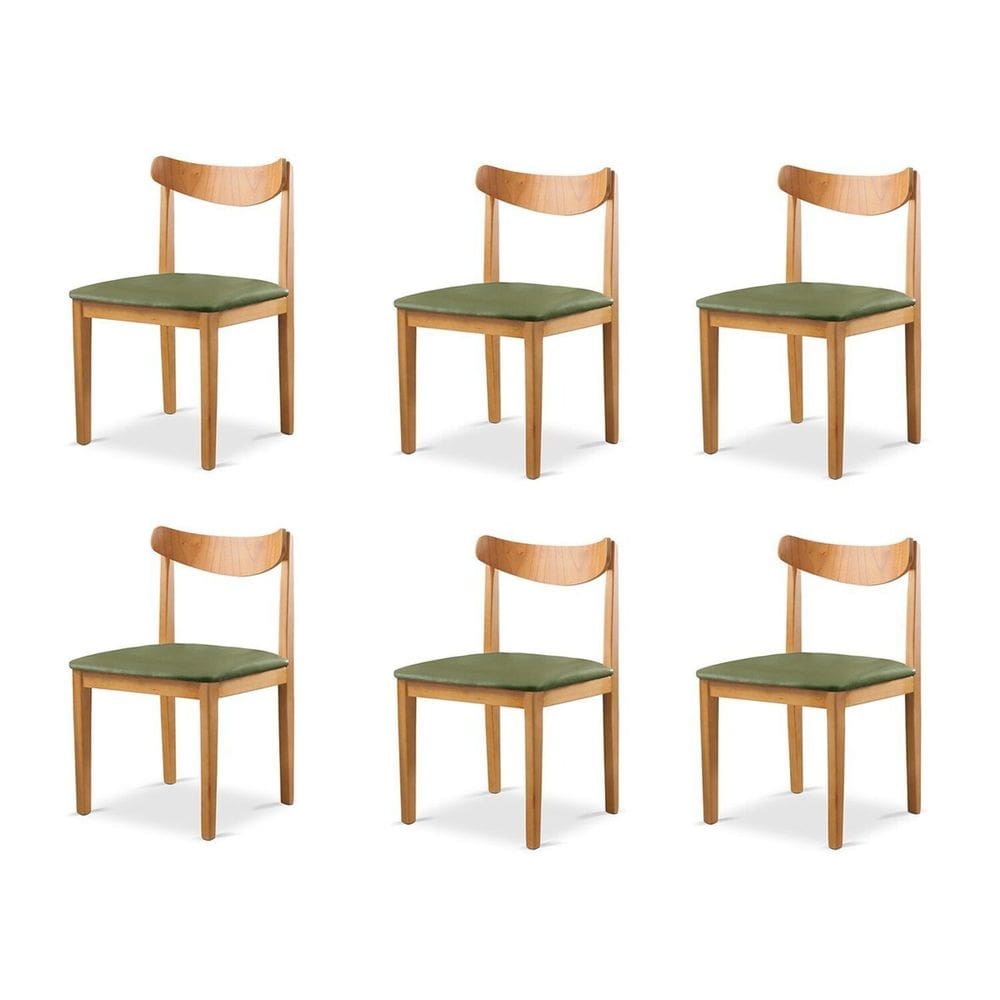 Kit 6 Cadeiras Sala de Jantar Aurora Verde/Nuture