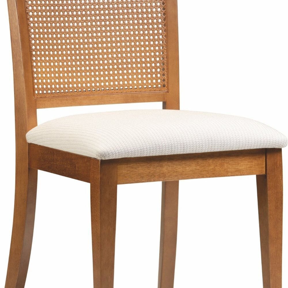 Cadeira Tecido Único para Sala de Jantar Ting Valentine Amêndoa/Off White