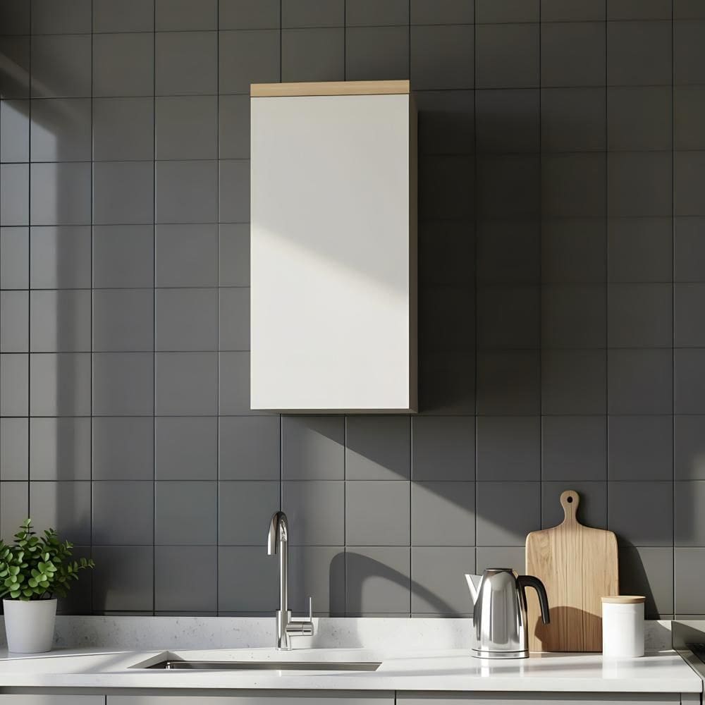 Armário Aéreo Cozinha 40cm 1 Porta Jequitibá/gris