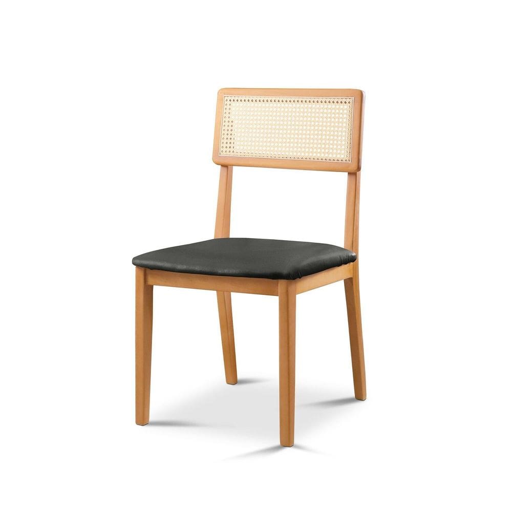 Cadeira de Jantar com Encosto de Telinha Ava Preto