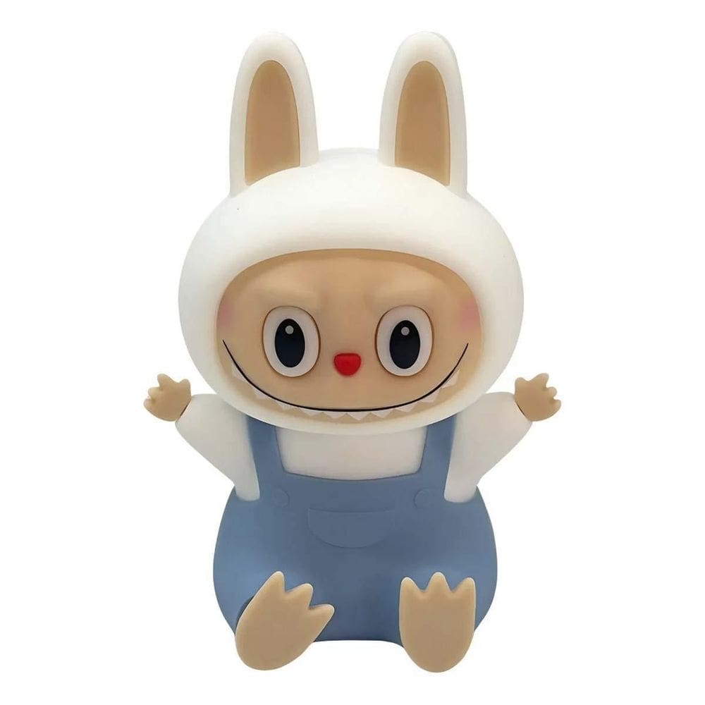 Luminária Labubu Abajur Silicone Rgb Recarregável Azul