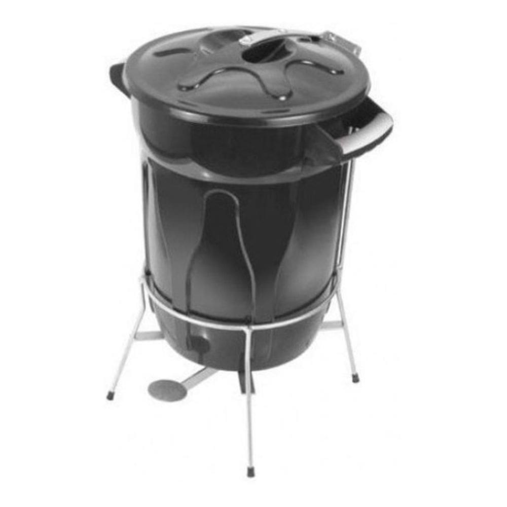 Cesto De Lixo Plastico Com Pedal Aço Galvanizado 40 Litros