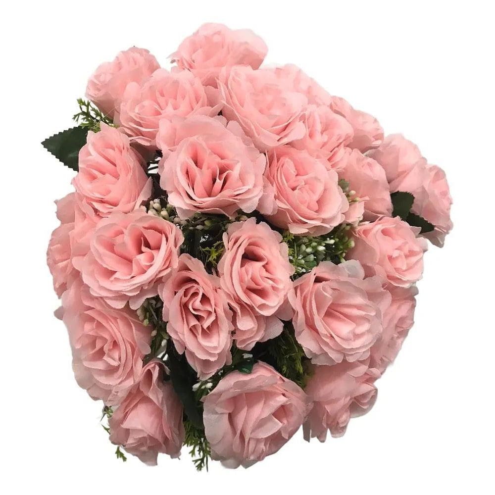 Buquê Rosas Artificiais 24Rosas Arranjo Deco Rosa-F