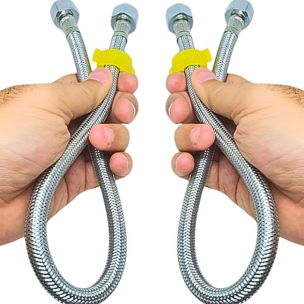 Rabicho Engate Tubo Mangueira Mangote Flexível Met Prateado