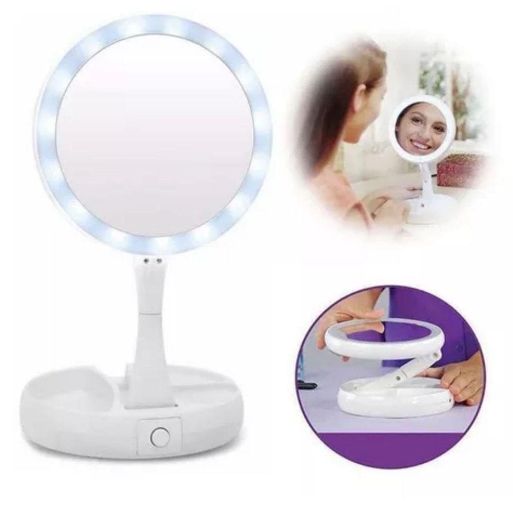 Espelho Camarim Led Luz Usb Moldura Light Maquiagem