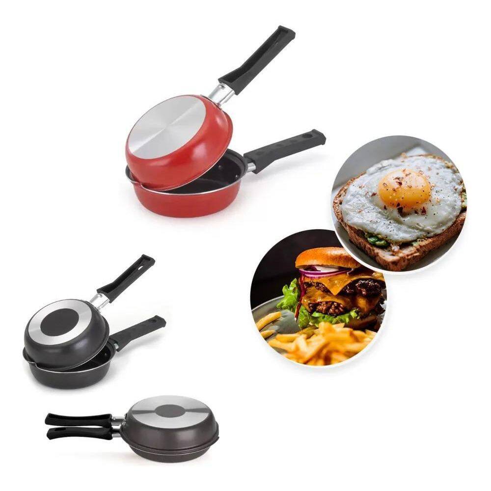 2X Frigideira Dupla Hamburgueira E Omeleteira Antiaderente 1