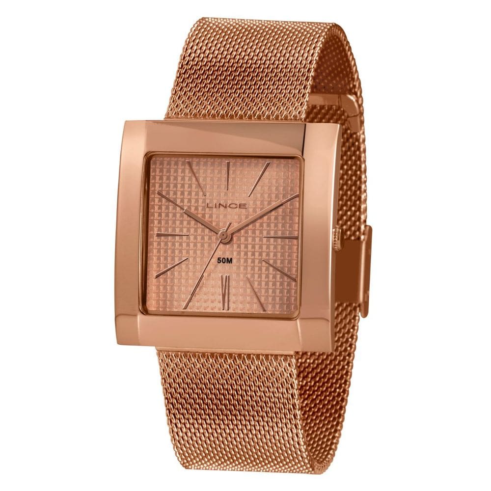 Relógio Lince Feminino Quadrado Rose Gold Lqr4664l R1rx