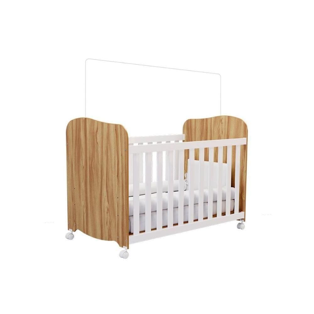 Berço Infantil Uli Branco-amendoa - Peroba