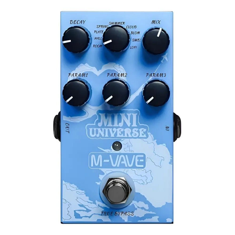 Pedal De Efeito M-Vave Reverb Mini Universe Vave974 Azul-Cel