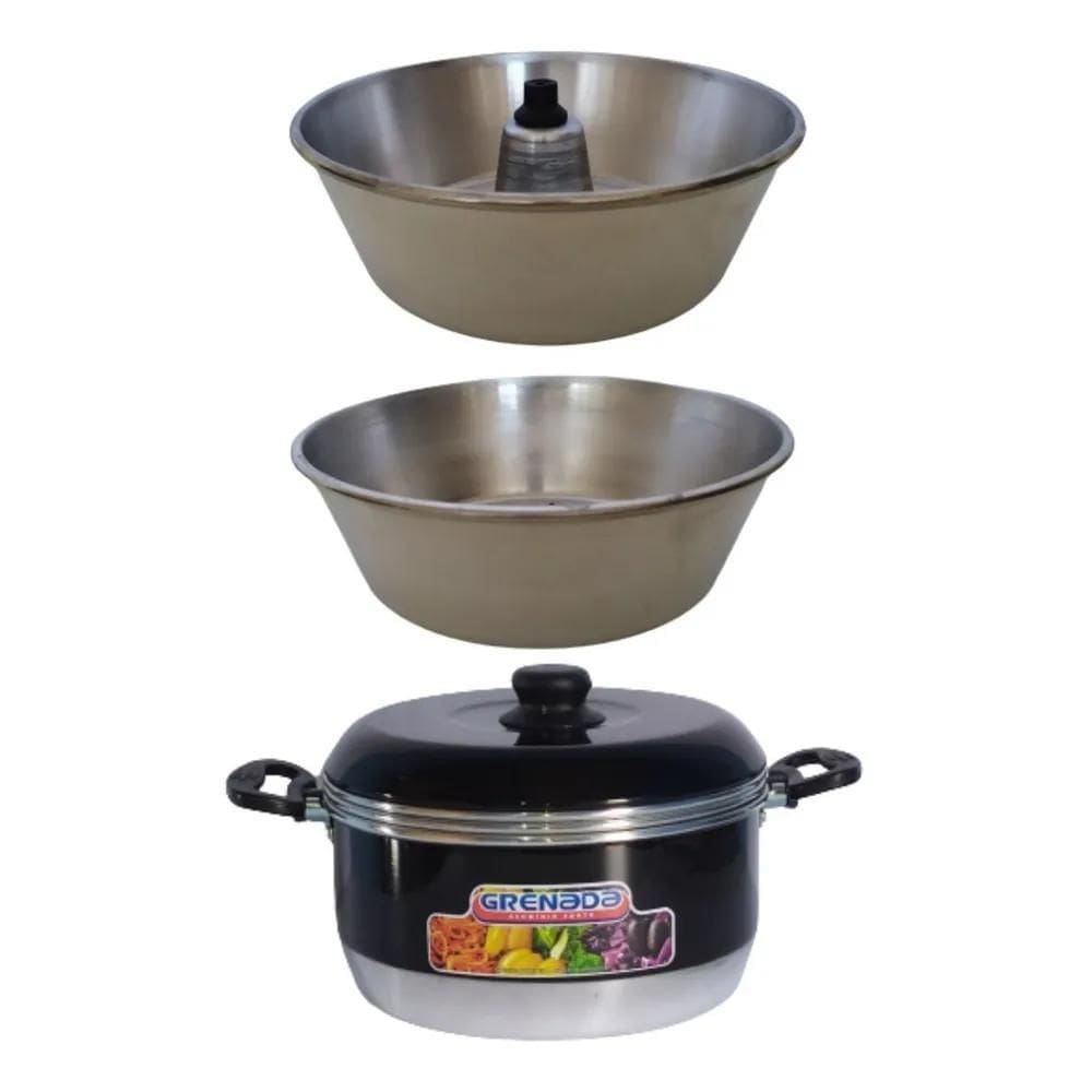 Panela Multiuso 3X1 Forma De Pudim Cozi Vapor Legumes Cuscuz