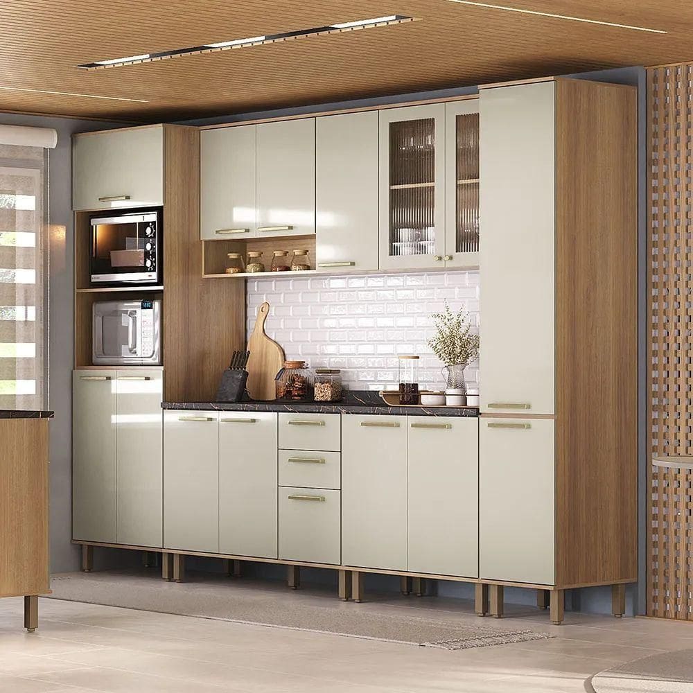 Cozinha Modulada 6 Peças 14 Portas 3 Gavetas Luciane Isis Avela-mocca