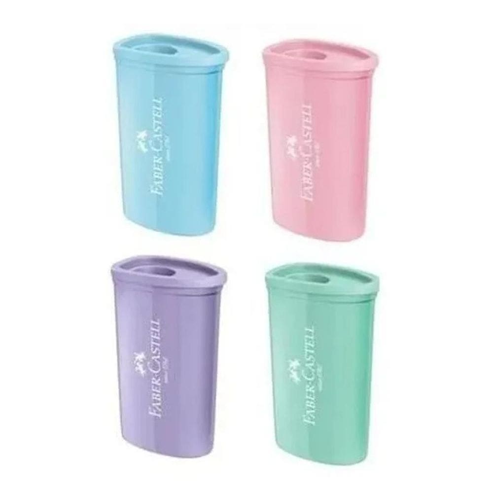 Apontador Faber Castell Com Depósito Cores Pastel C/4 Un