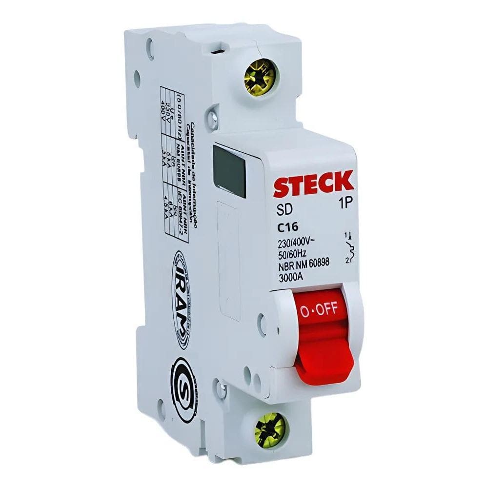 Disjuntor Steck Unipolar Mono 10A 16A 20A 25A 32A 40A 5 16A