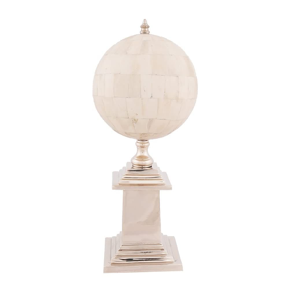 Base de alumínio Globe Old Modern Handicrafts Bone 16x16x37 cm