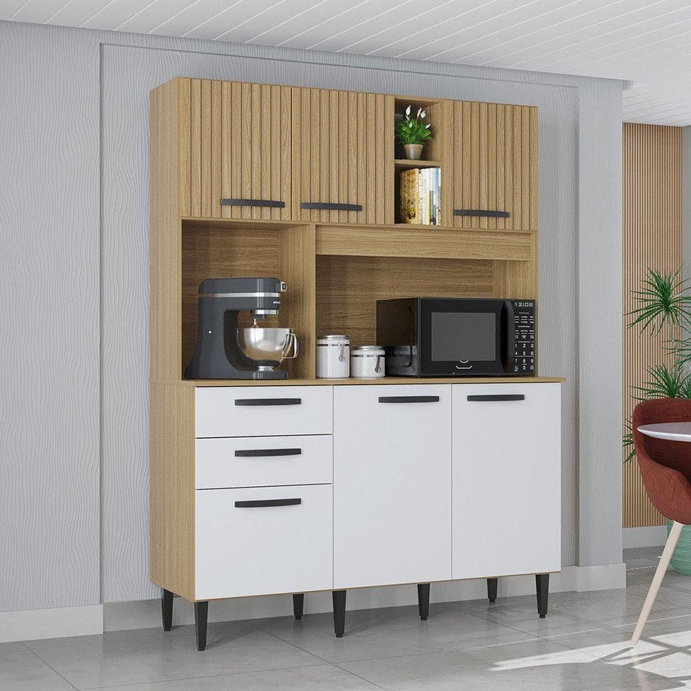 Cozinha Compacta Flavia 6 Portas 1 Gaveta Poquema | Extra