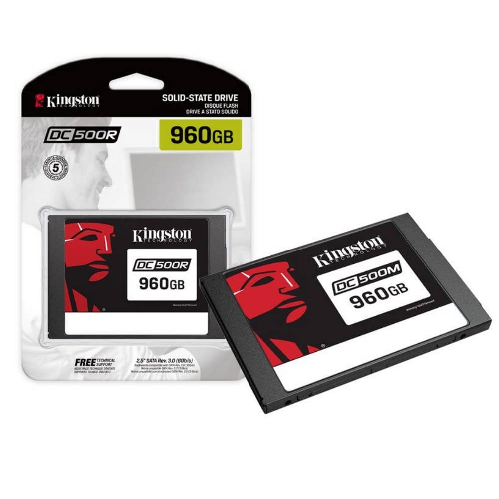 SSD Kingston Servidor DC500M 960GB SATA 6.0Gb/s SFF 2,5” SEDC500M/960G, Gravação até 520 MB/s, Leitura até 555 MB/s