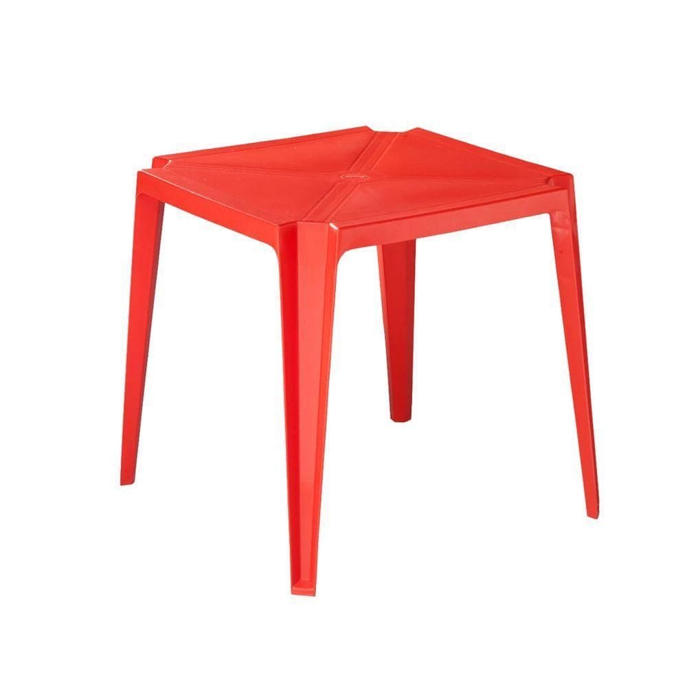Mesa Plástica Empilhável Bar Vermelha 70x70x71 Cm Pisani