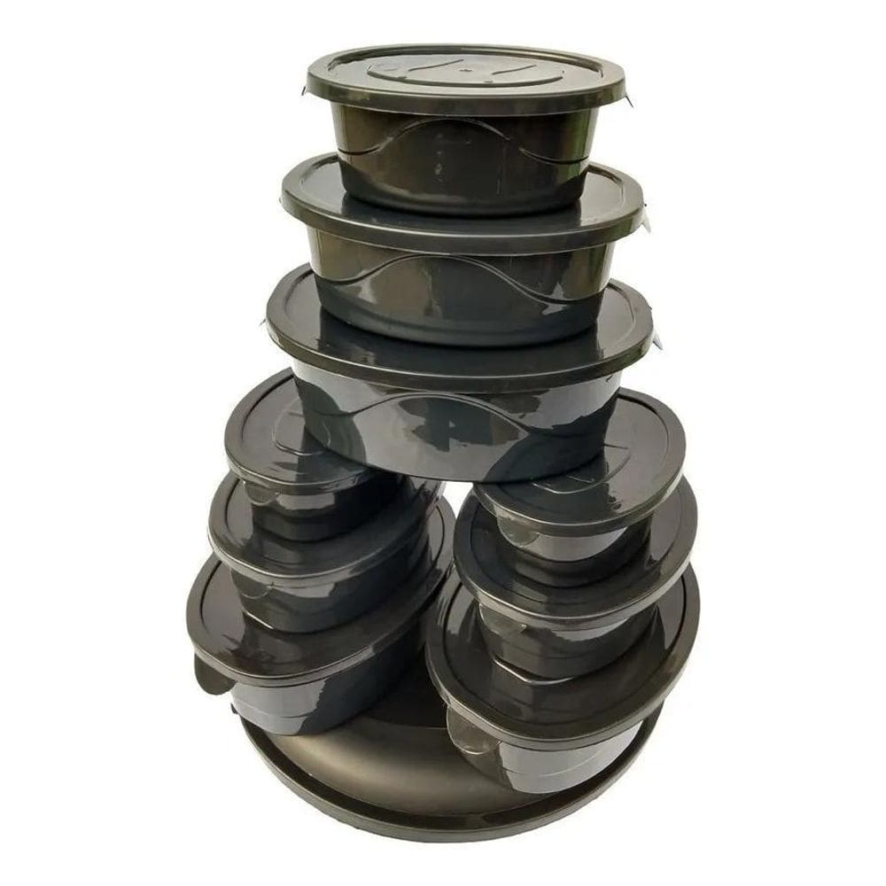 Jogo De Mantimentos Vasilhas Plástico Jogo Pote 10 Peças