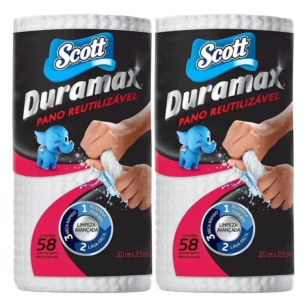 Papel Toalha Pano Reutilizavel Scott Duramax Com 2 Rolos