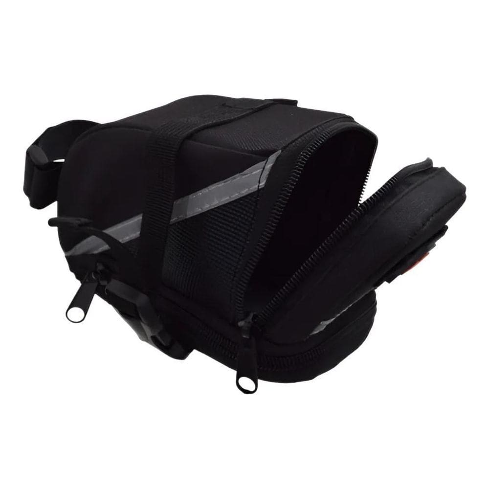 3X Bolsa De Selim Para Bike C/Refletor E Zíper Expansivel To