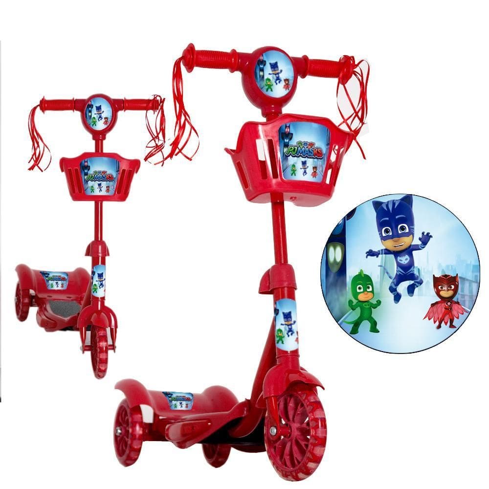 Patinete Infantil Menino Pj Masks Com 3 Rodinhas Luz E Som