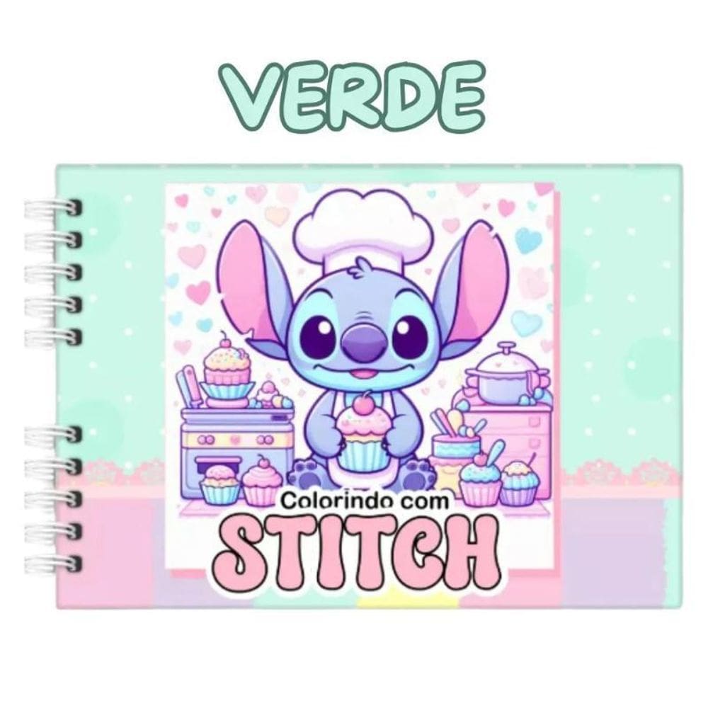 Livro Colorir Stitch Fofo Infantil Caderno Desenho Pintar 50