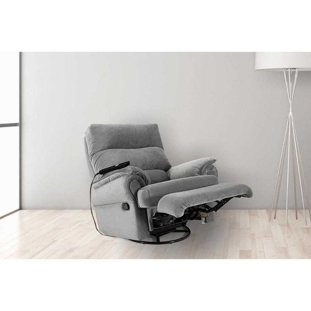 Poltrona Reclinável C- Massagem P- Sala Mh 1217 Two Way Suede Cinza - Herval