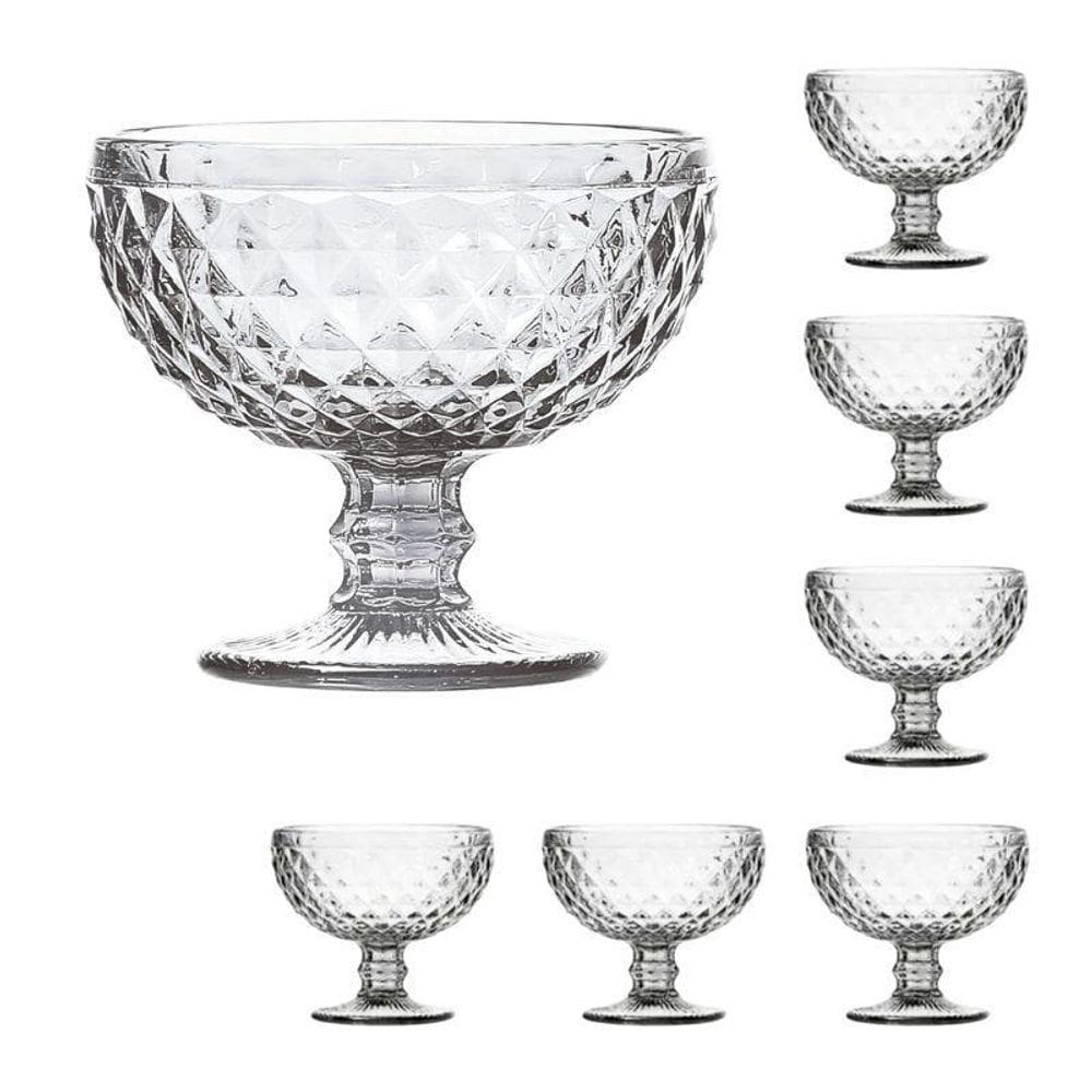 Conjunto 6 Unidades Taça De Vidro Sobremesa Bico De Abacaxi