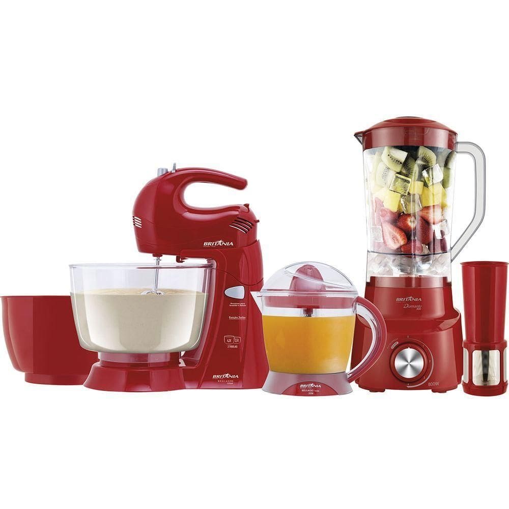 Kit Cozinha Britânia 3 Em 1 Vermelho 220V