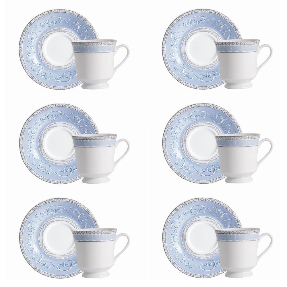 Conjunto de Xícara de Chá com Pires 06 Peças Diva Schmidt