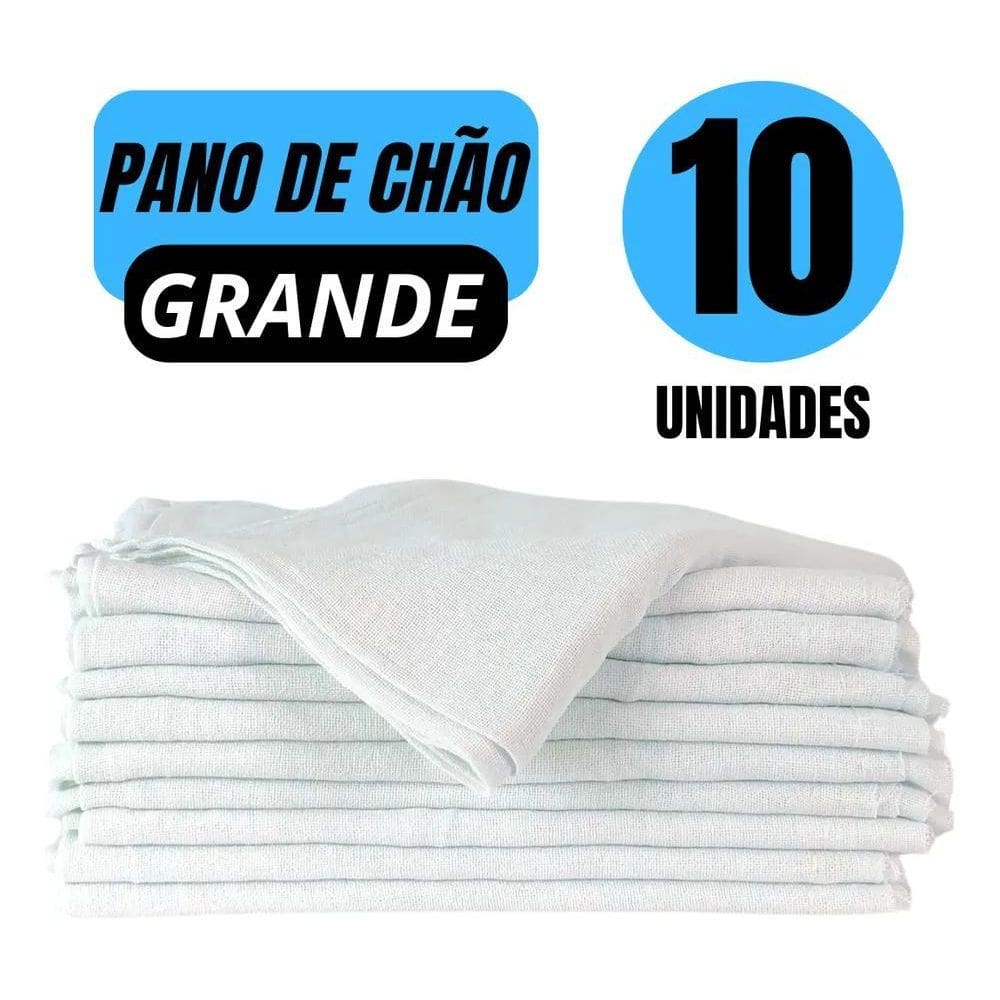 Kit Com 10 Pano De Chão 62Cm X 38Cm Limpeza Pesada Pano - Br