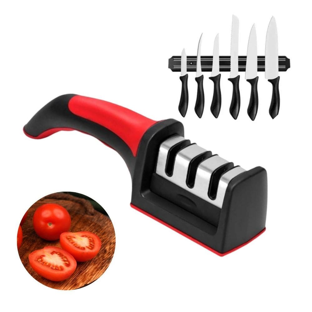 Amolador De Facas 3 Opções Afiar Fio Inox