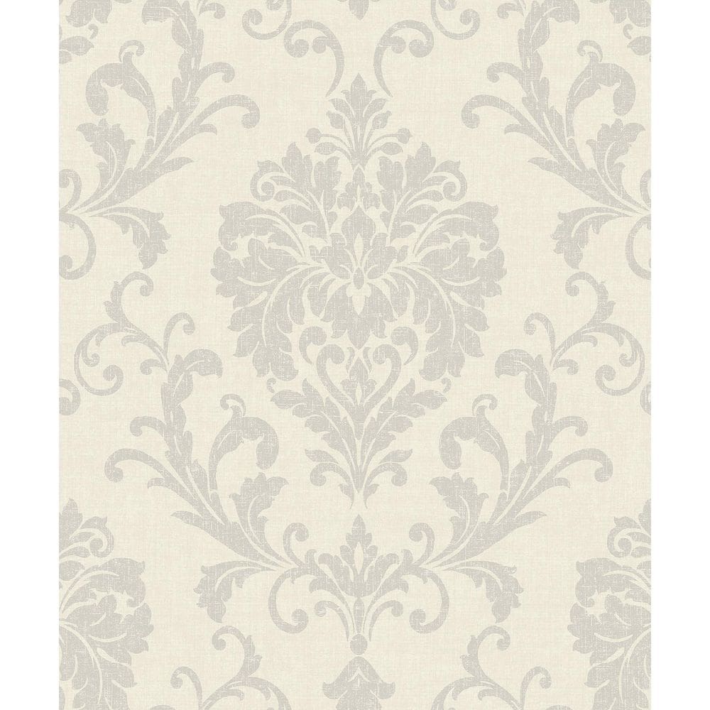 Papel De Parede Icon Damask Cinza Ic2002