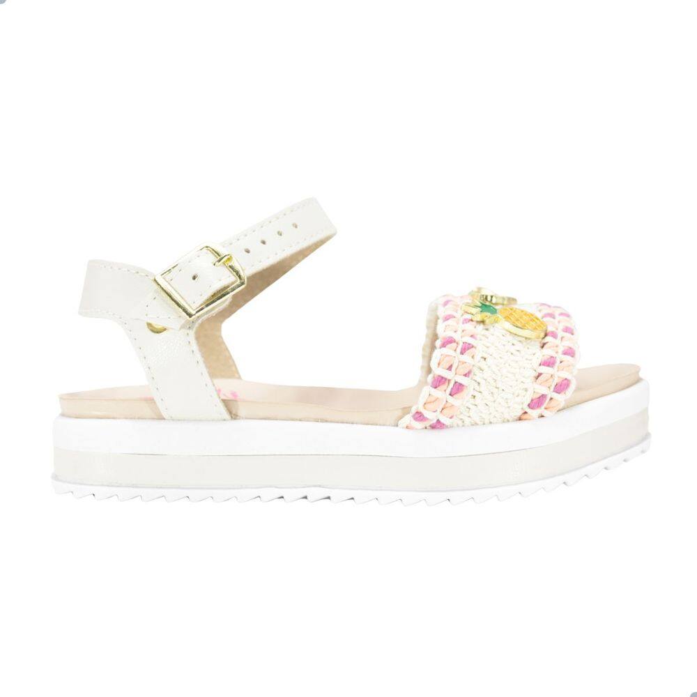 Sandália Infantil Molekinha 2305.1577 Branco Off/Pink