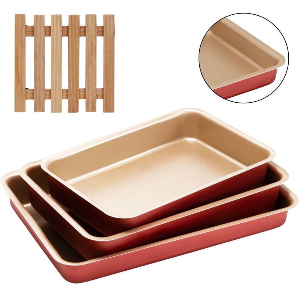 Jogo De Forma 03 Peças Antiaderentes + Descanso De Panela