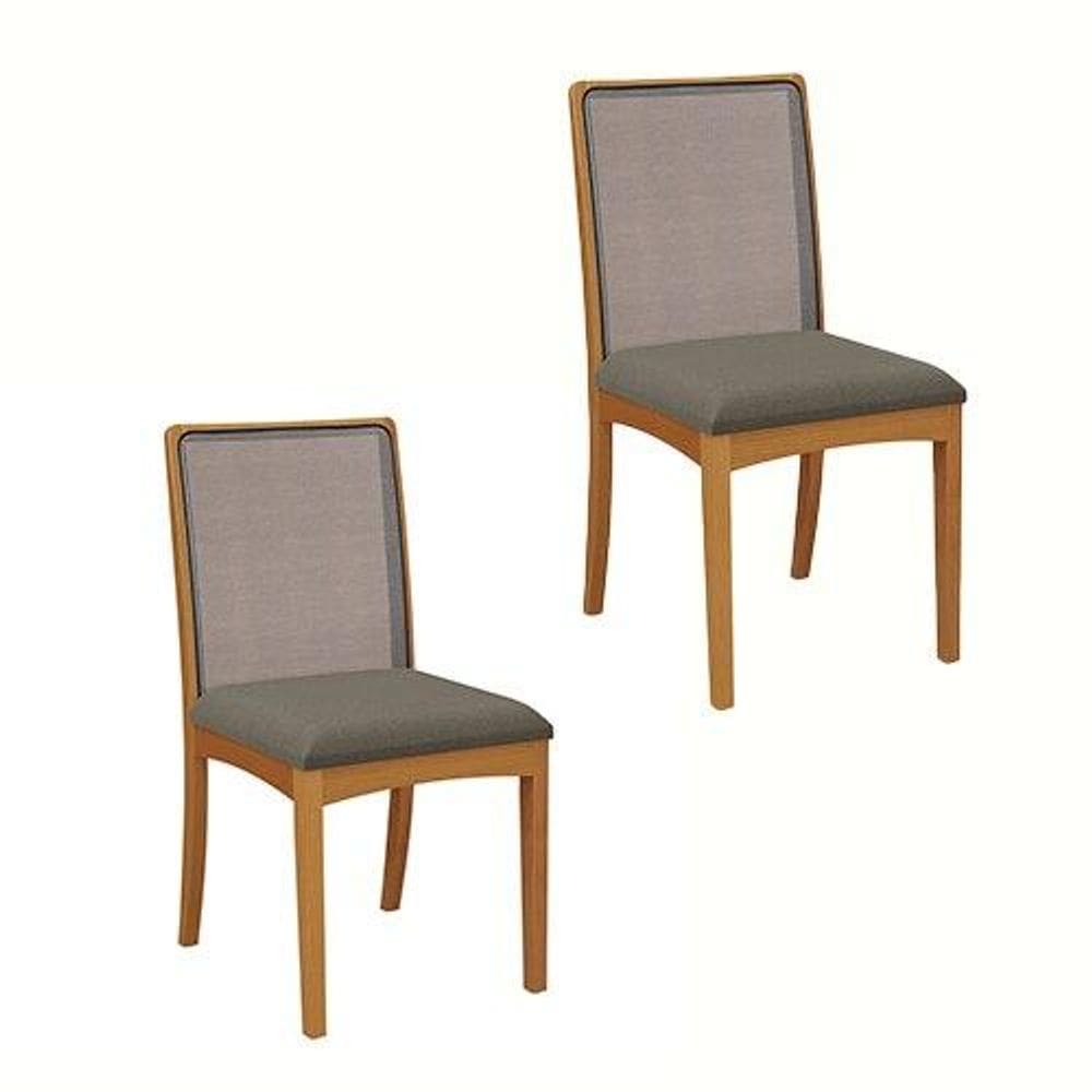 Conjunto 2 Cadeiras para Mesa de Jantar Kappesberg Lara Linho, Chumbo