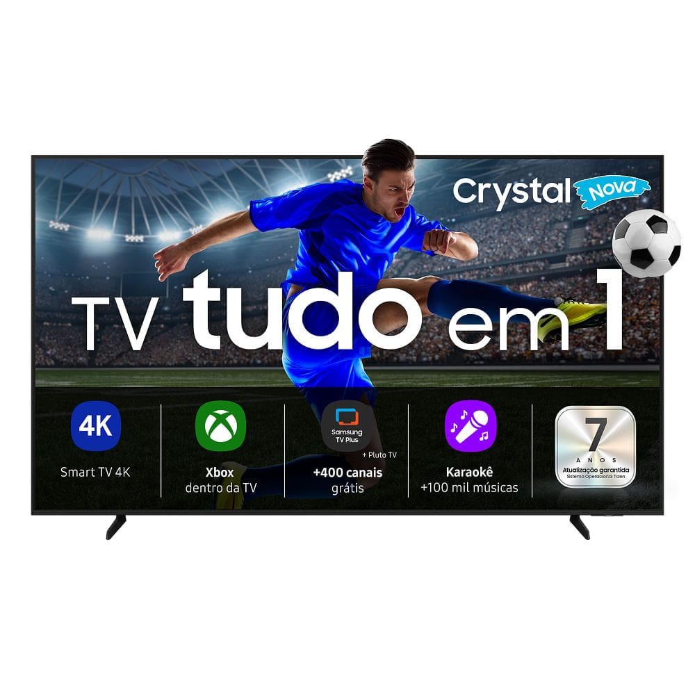 Samsung Smart TV 85” Crystal UHD 4K U8600F 2025, Xbox Cloud Gaming, Canais Gratuitos, Alexa